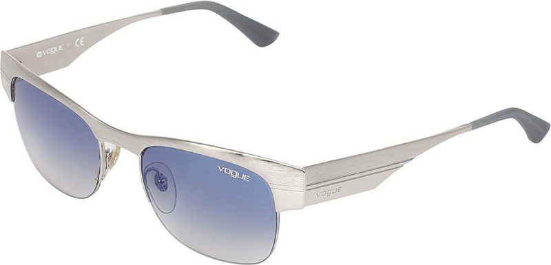 Mirrored, UV Protection Retro Square Sunglasses (51)  (For Men & Women, Blue)