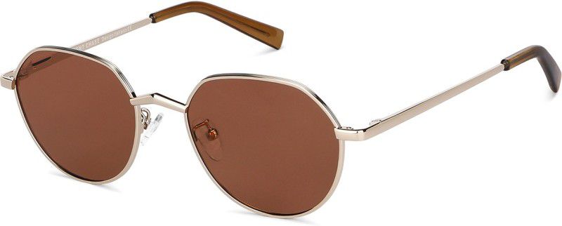 by Lenskart Polarized, UV Protection Round Sunglasses (53)  (For Men & Women, Brown)