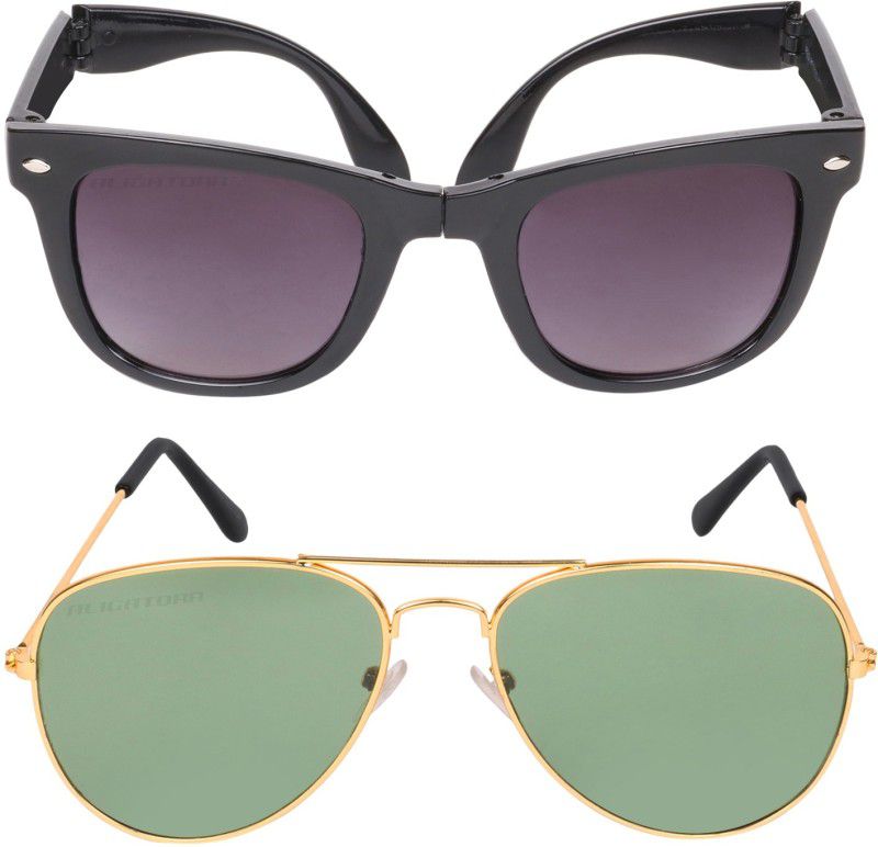UV Protection Wayfarer Sunglasses (58)  (For Men & Women, Black, Grey)