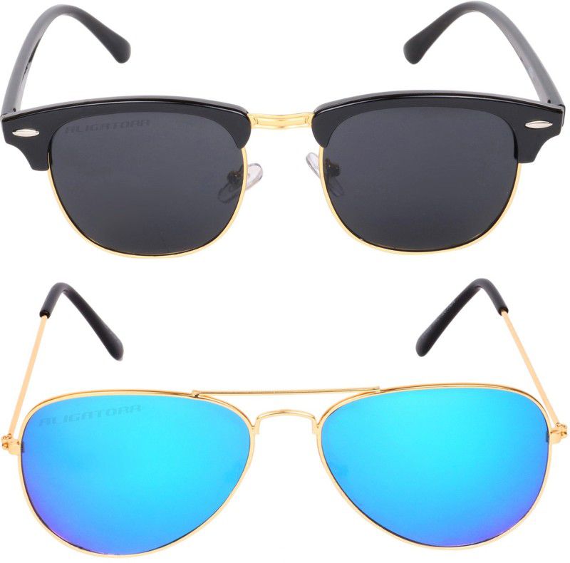 UV Protection Wayfarer Sunglasses (58)  (For Men & Women, Black, Blue)