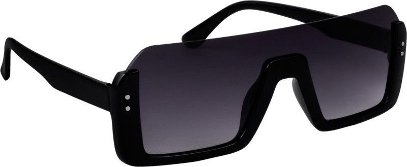 UV Protection, Mirrored, Gradient Rectangular Sunglasses (60)  (For Men & Women, Black)