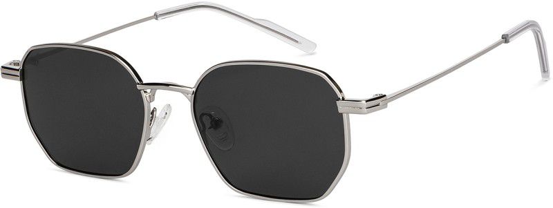 Polarized, UV Protection Rectangular Sunglasses (51)  (For Men & Women, Grey)