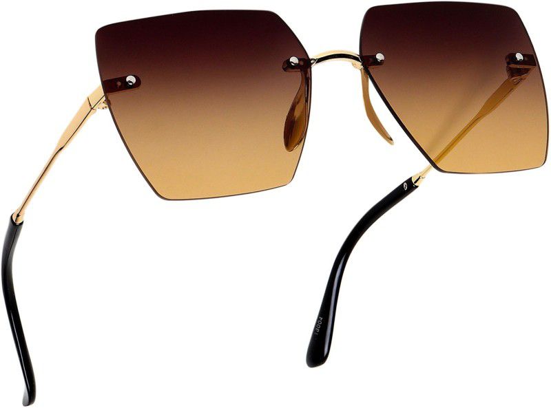 UV Protection, Gradient Retro Square Sunglasses (Free Size)  (For Women, Brown)