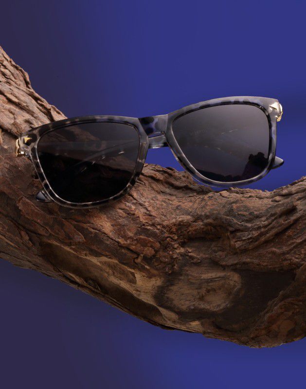 UV Protection, Polarized Wayfarer Sunglasses (55)  (For Women, Grey)