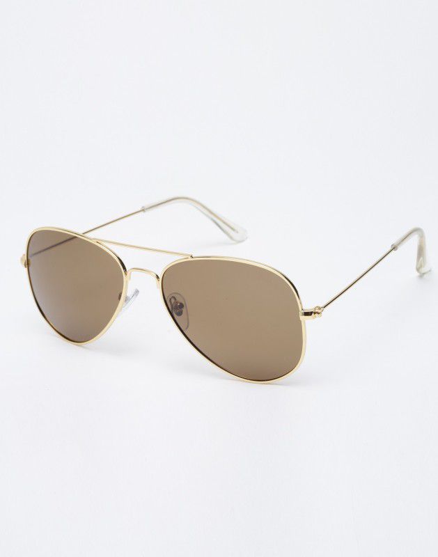 UV Protection, Polarized Aviator Sunglasses (55)  (For Men & Women, Brown)