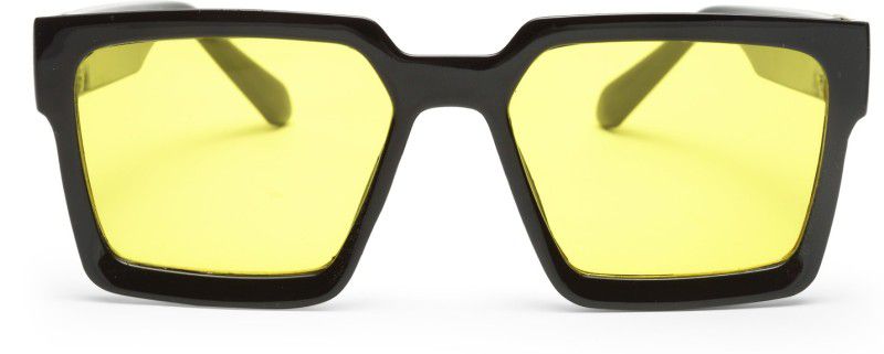 UV Protection, Gradient, Mirrored, Polarized Retro Square, Aviator, Rectangular, Round, Shield, Wayfarer, Wrap-around Sunglasses (55)  (For Men & Women, Yellow)