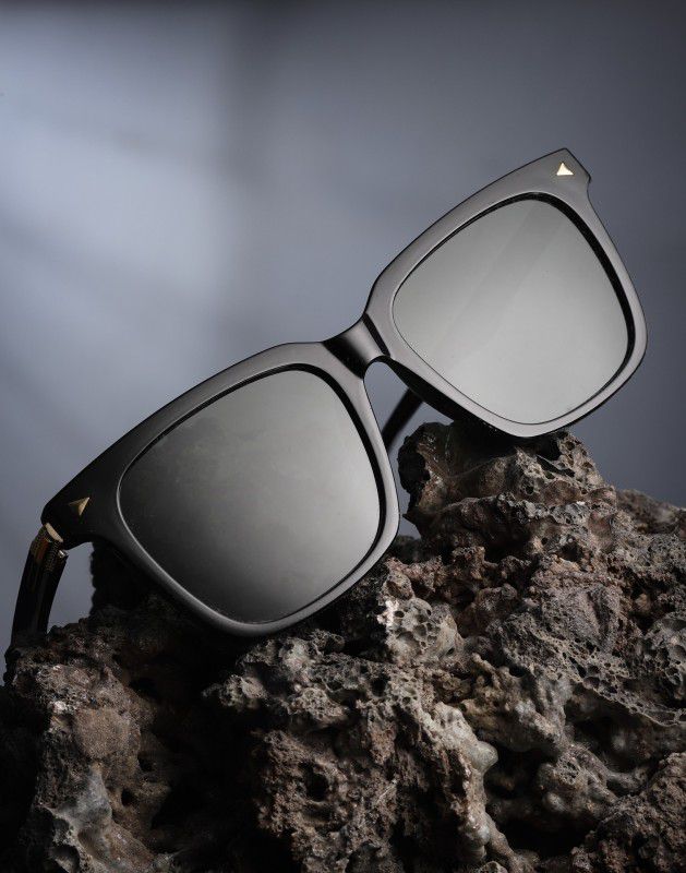 UV Protection, Polarized, Mirrored Wayfarer Sunglasses (55)  (For Men & Women, Green)