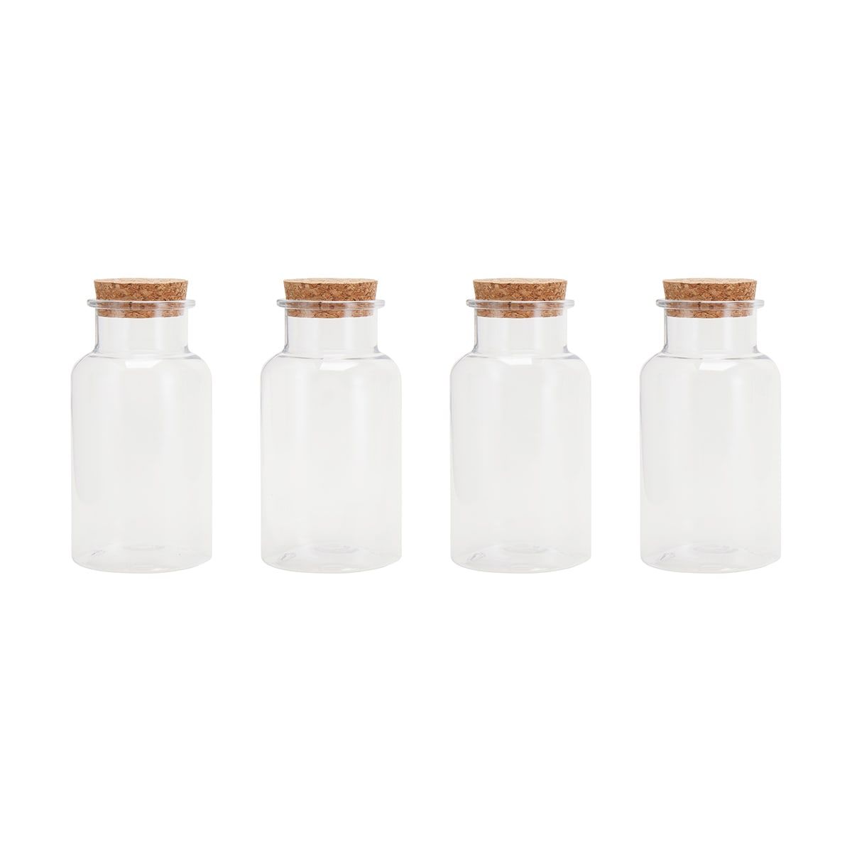 4 Pack Candy Jars with Cork Lids