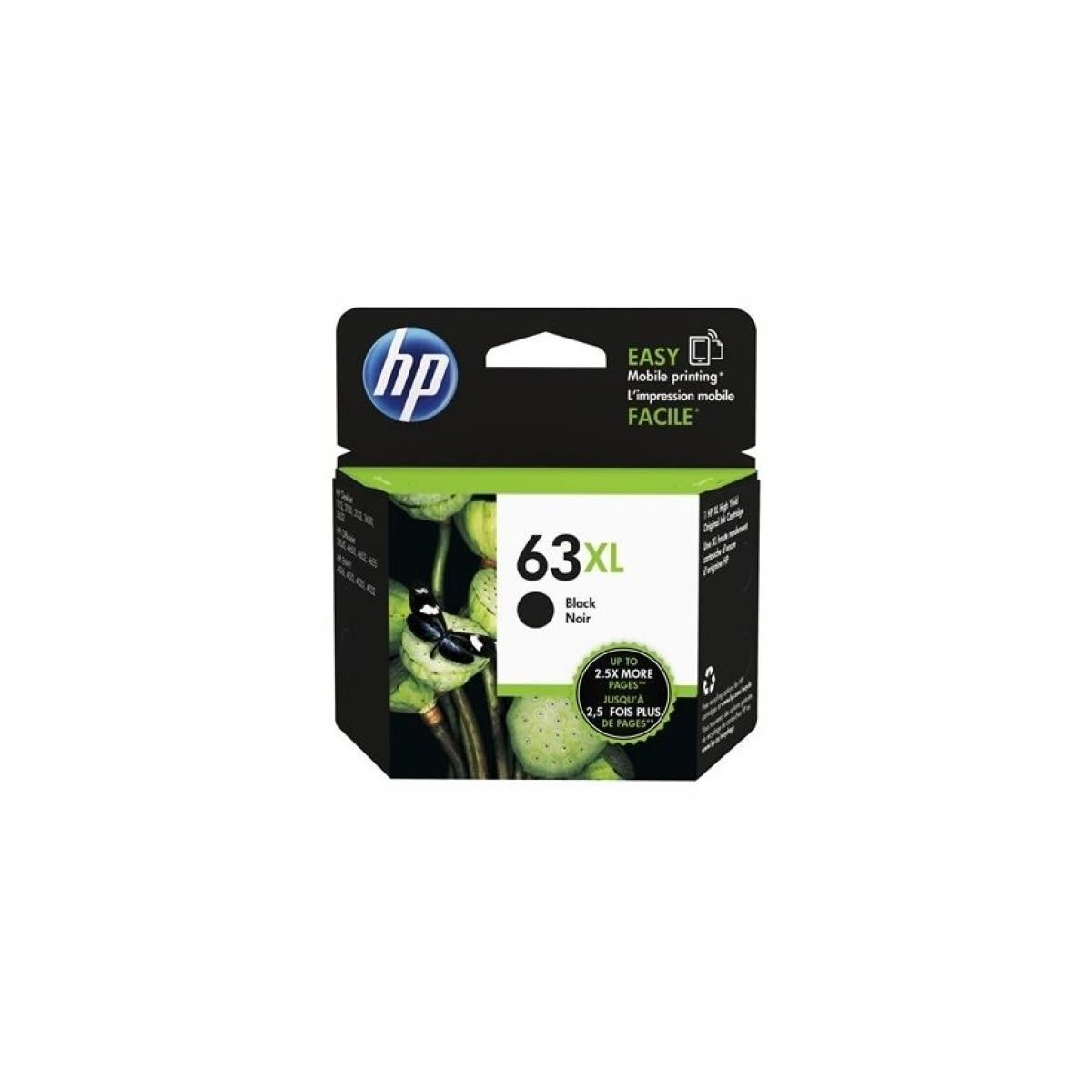 HP 63XL Black Noir Easy Mobile Printing Ink Cartridge
