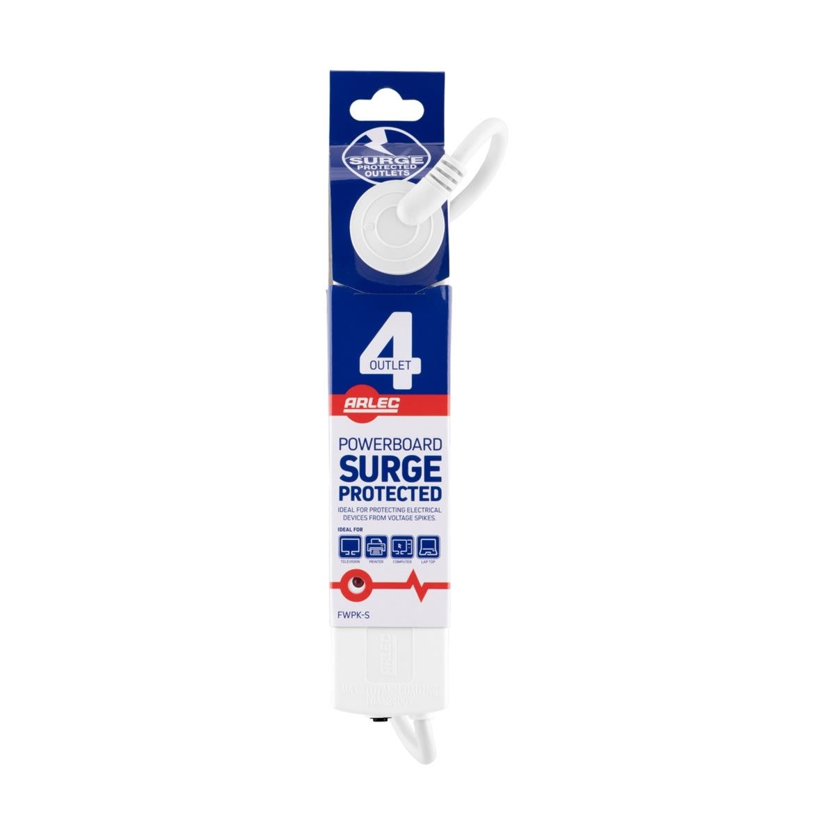 4 Outlet Surge Protected Powerboard