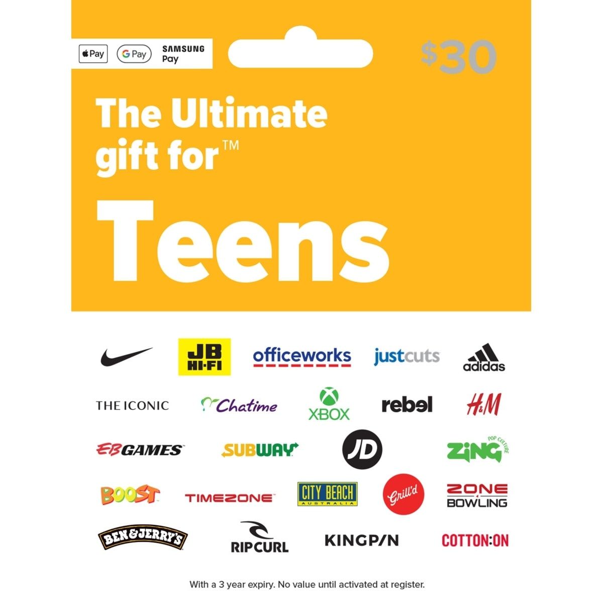 The Ultimate Gift for Teens $30 Gift Card