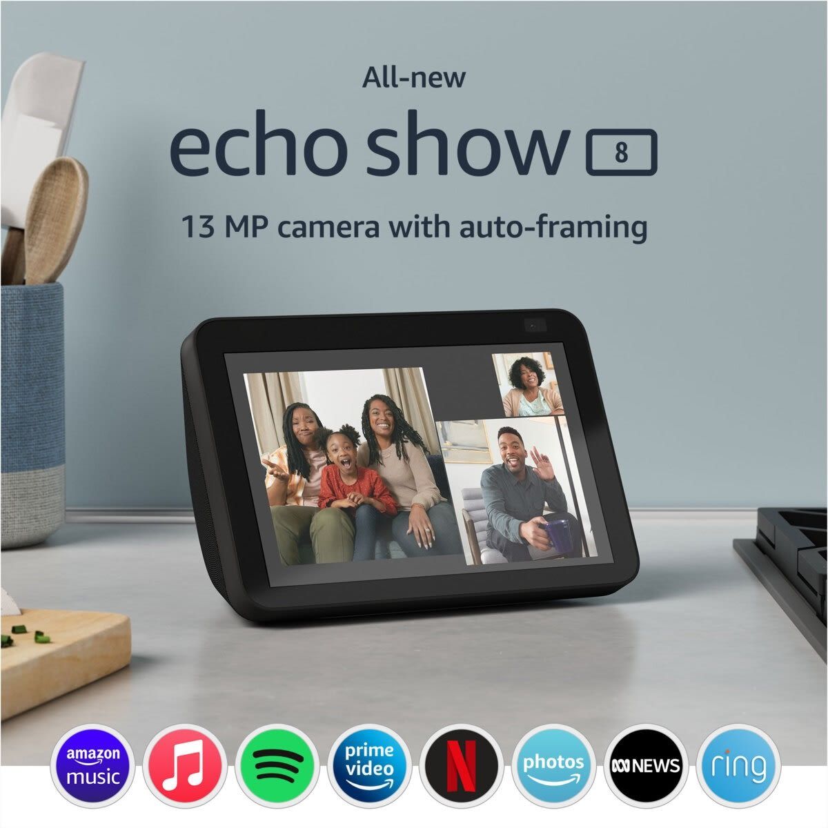 Echo Show 8 Gen2 HD Smart Display - Charcoal