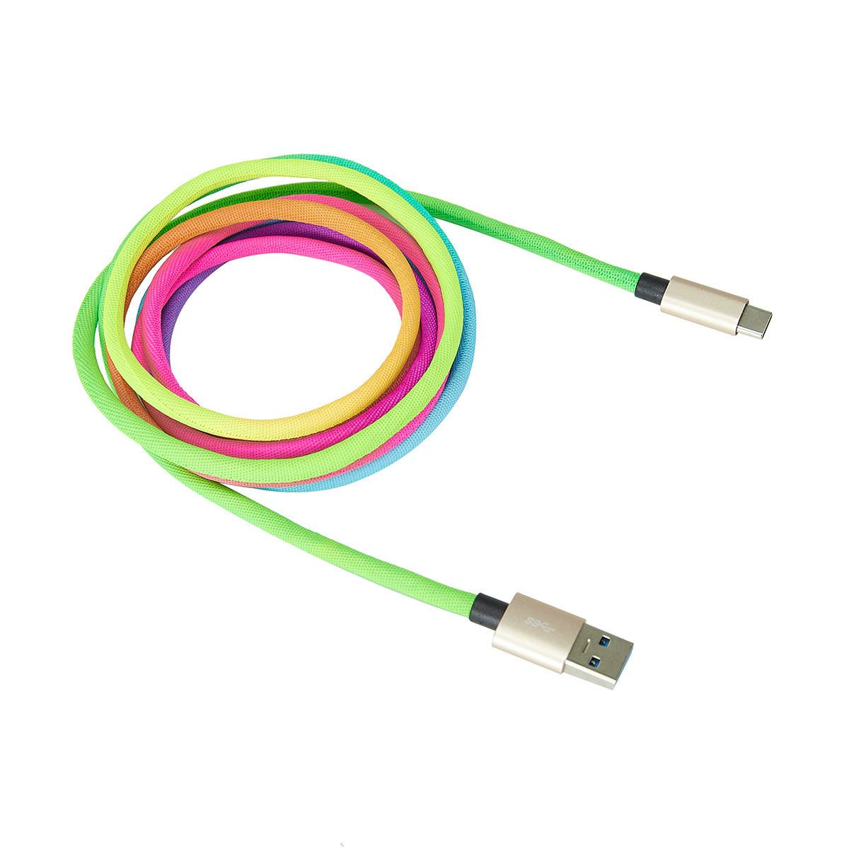 2m USB-A to USB-C Rainbow Cable
