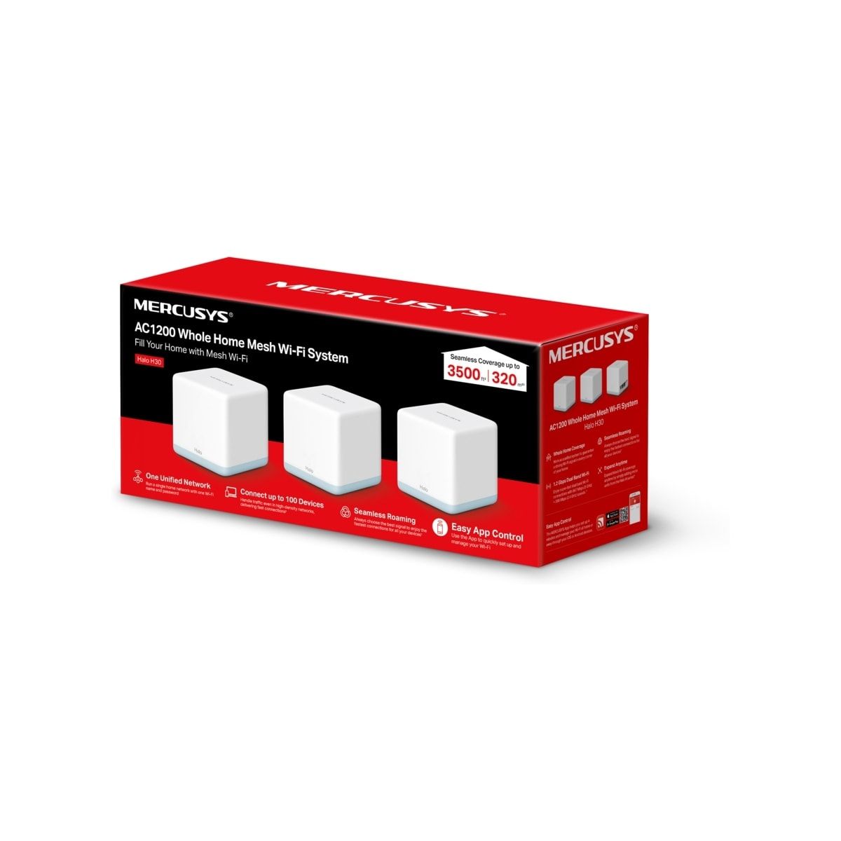 3 Pack Mercusys Halo H30 AC1200 Mesh Wi-Fi System