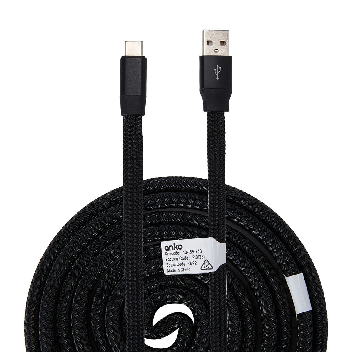 USB-A to USB-C Retractable Universal Cable - 1m