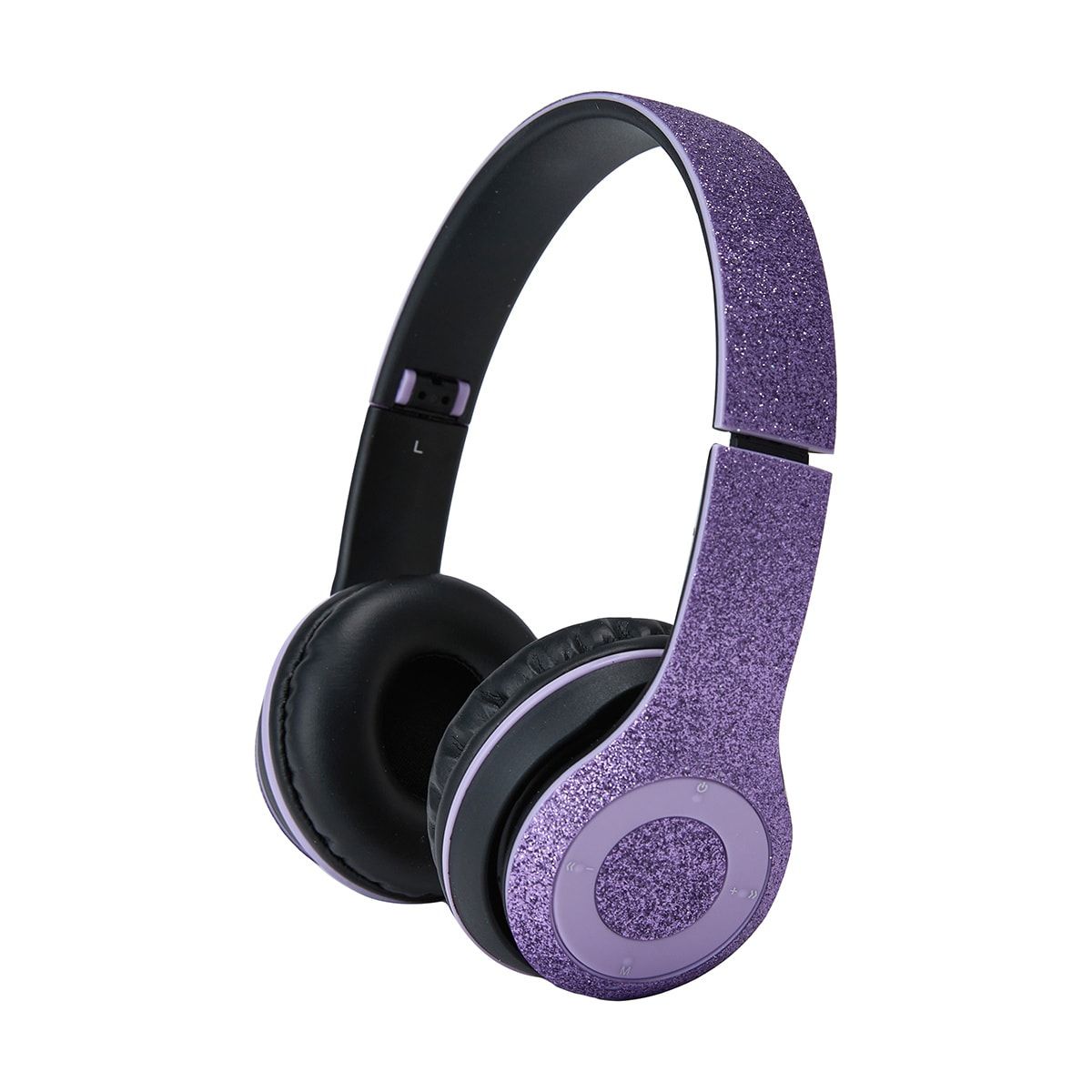 Kids Novelty Bluetooth Headphones - Glitter, Purple