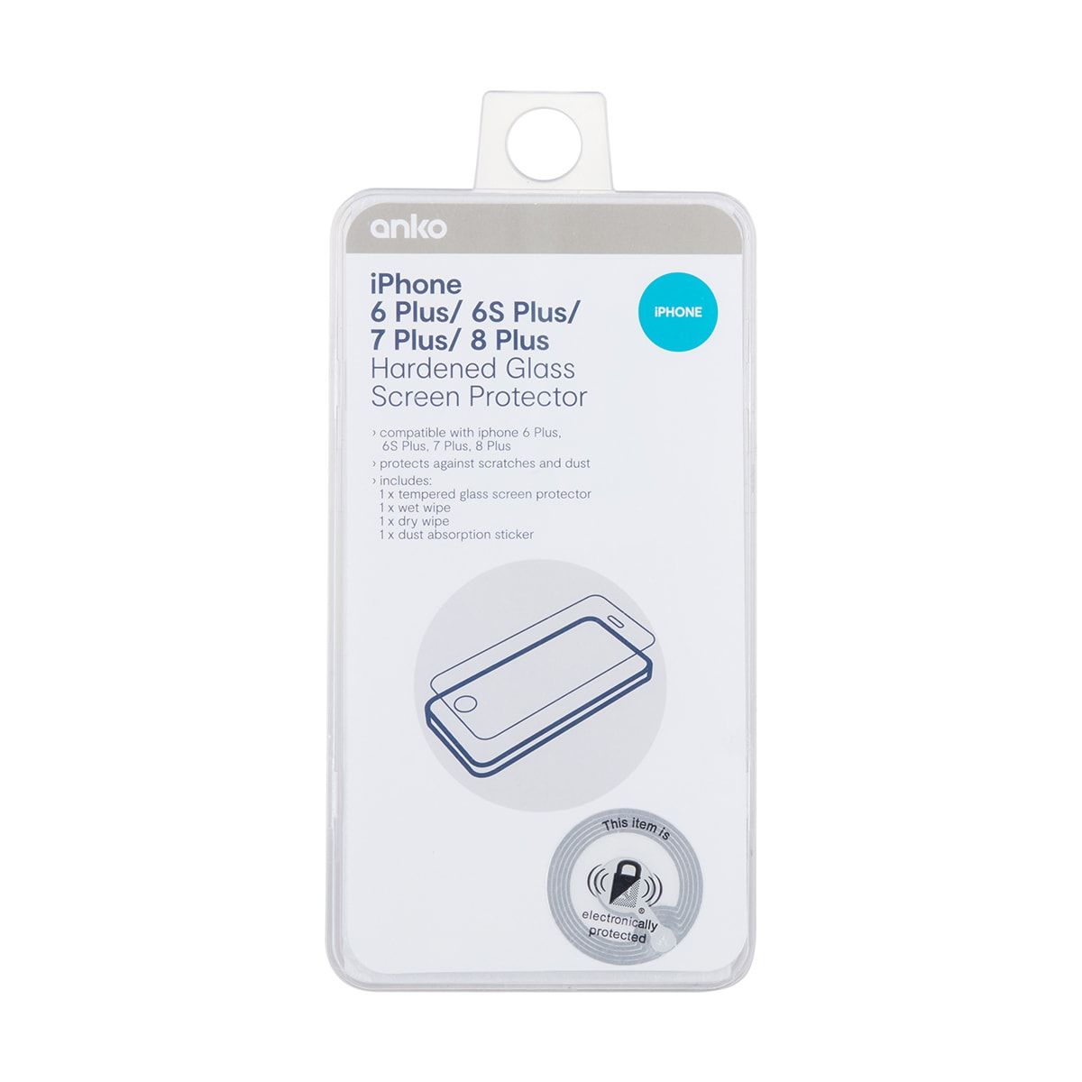 iPhone 6 Plus/ 6S Plus/ 7 Plus/ 8 Plus Hardened Glass Screen Protector - Clear
