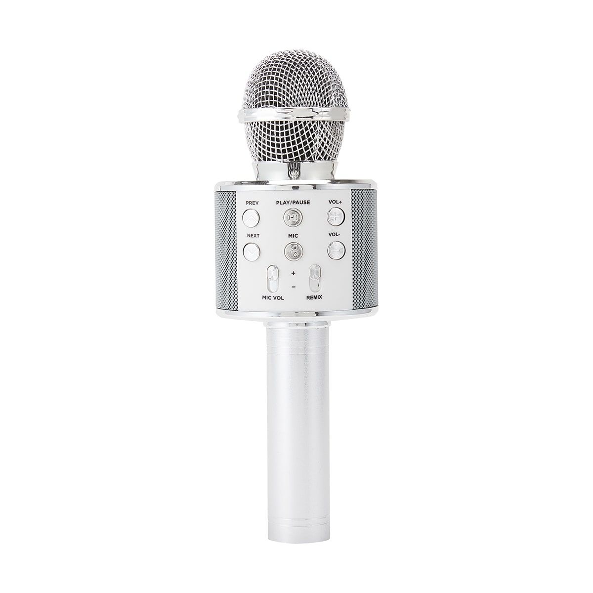 Bluetooth Karaoke Microphone with Speaker - Silver