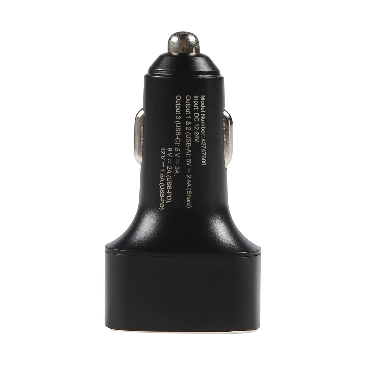 USB 2 Port Car Charger with USB-C