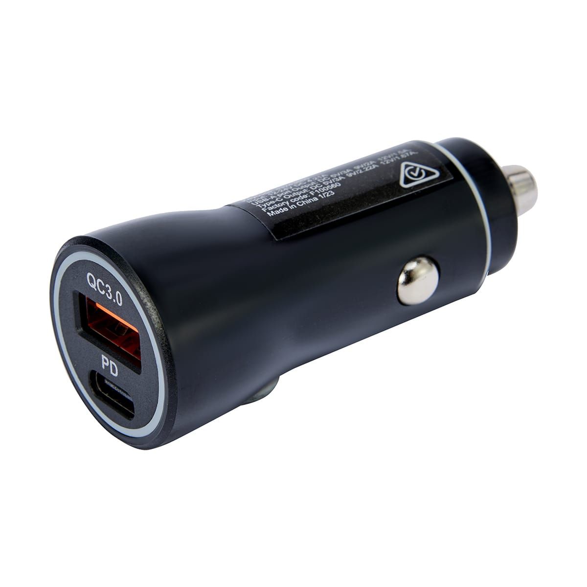 2 Port USB Car Charger - Black