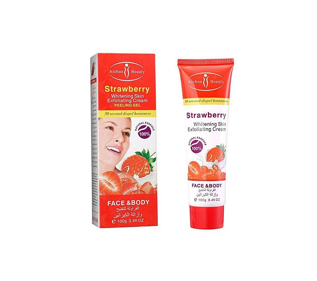 Aichun Beauty Strawberry Whitening Skin Exfoliating Cream and Peeling Gel - 100 g