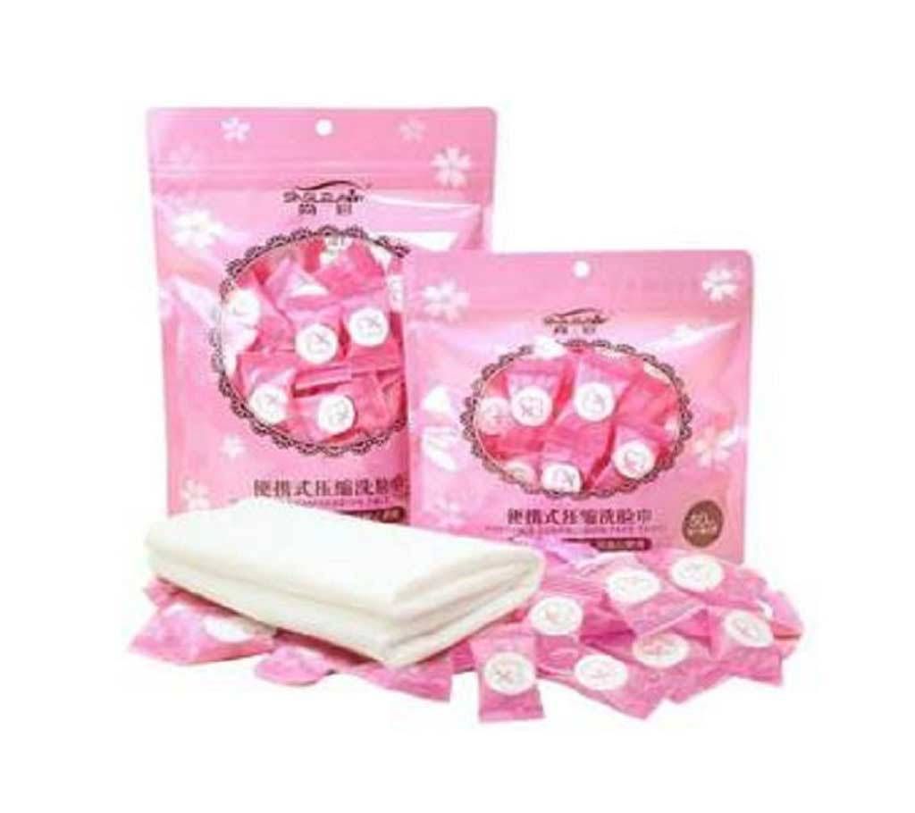 50 Pcs Magic Tablet Wet Tissue Disposable Facial Tissue