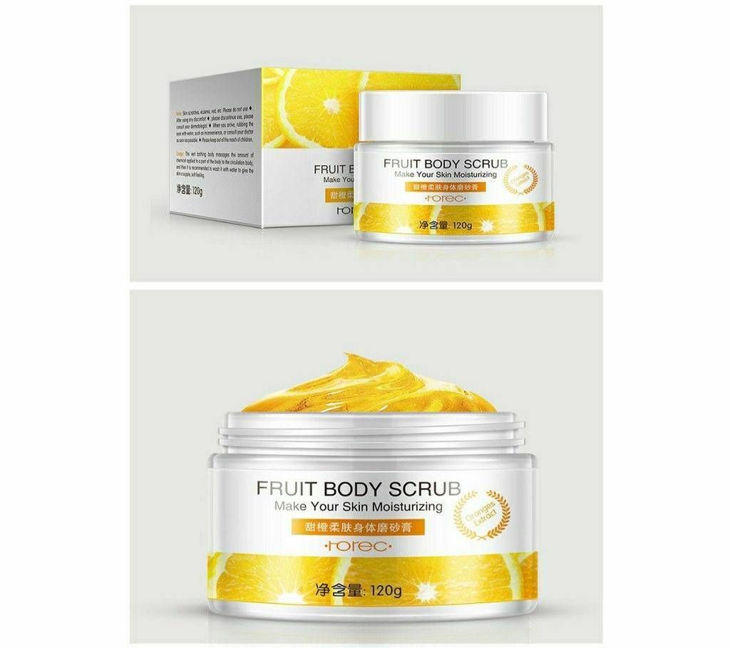 ROREC Fruit Body Natural Scrub Cleanses Skin Care Moisturizing orange  120g Thailand