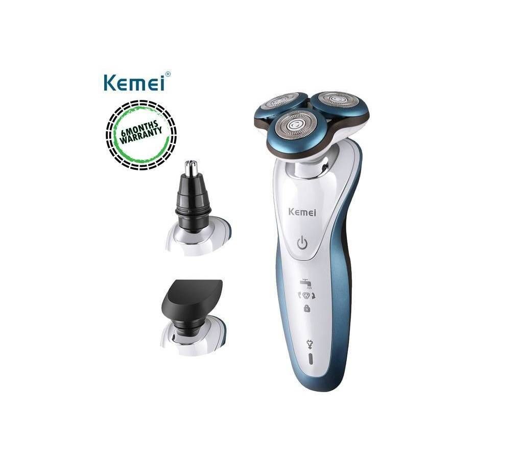 KM-7000C 3 IN 1 RECHARGEABLE SHAVER - BLUE