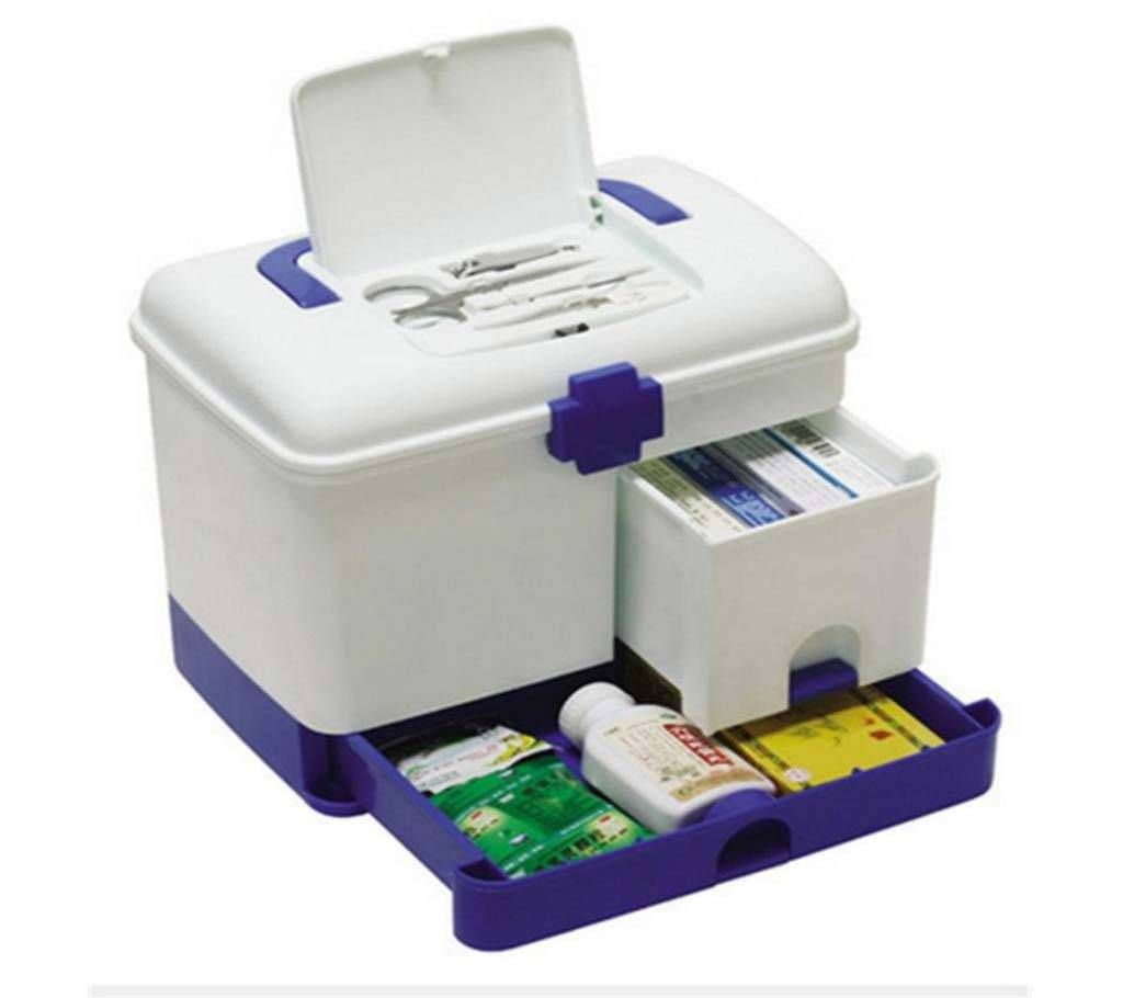 Pack Of 2 MULTI-FUNCTIONAL FOLDING CLOTHES RACK & MULTILAYER FAMILY MEDICINE BOX