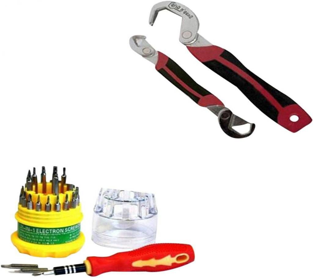 Combo of Snap N Grip Wrench & Jackly 31 In 1 Screwdriver Set Mag