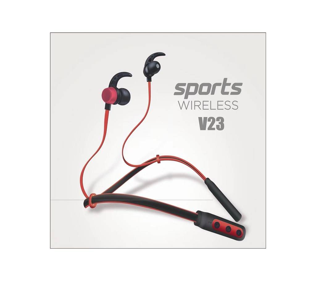 Wireless Bluetooth Headset  Sports-V23 -Red& Black
