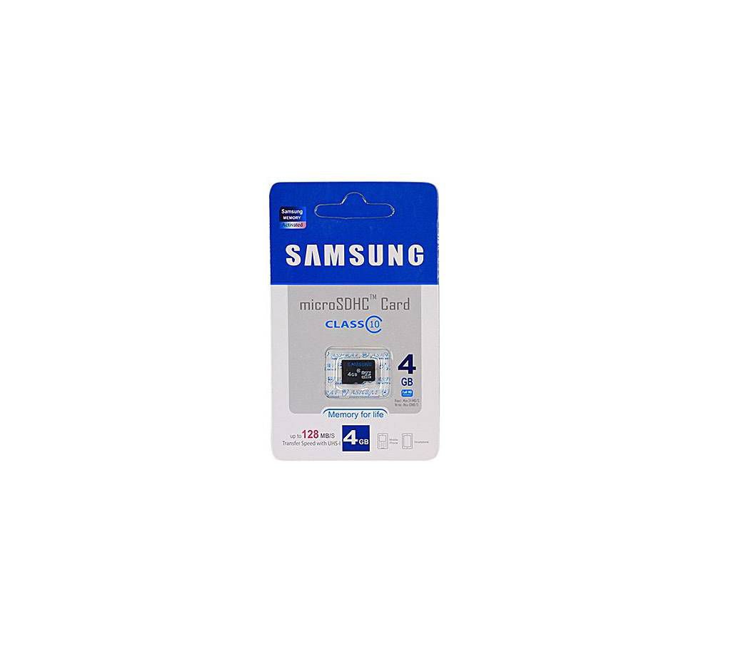 Samsung 4GB Class 10 Micro SD HC Memory card - Black