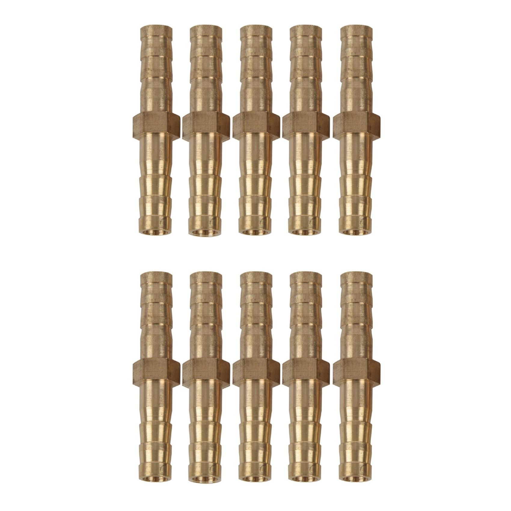 10Pcs 6mm Inner Dia Air Gas Straight Hose Pipe Barb Coupler Connector