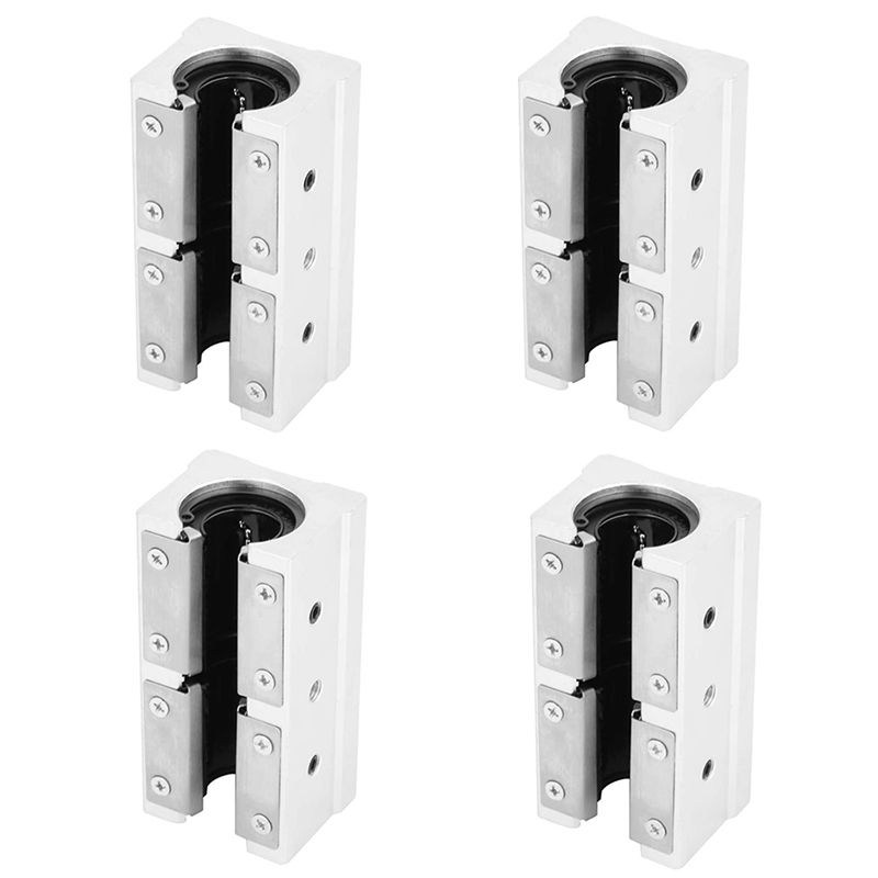 4PCS SBR20LUU 20mm Aluminum Alloy Linear Motion Ball Bearing Pillow Block Open Linear Bearing Slide Block Slide Bushing