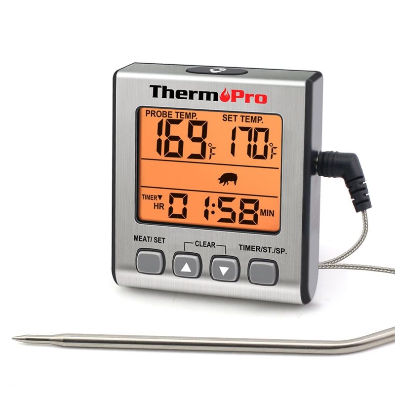 ThermoPro TP16S Digital Oven Thermometer Kitchen Meat Thermometeer With Timer Backlight BBQ Thermometer