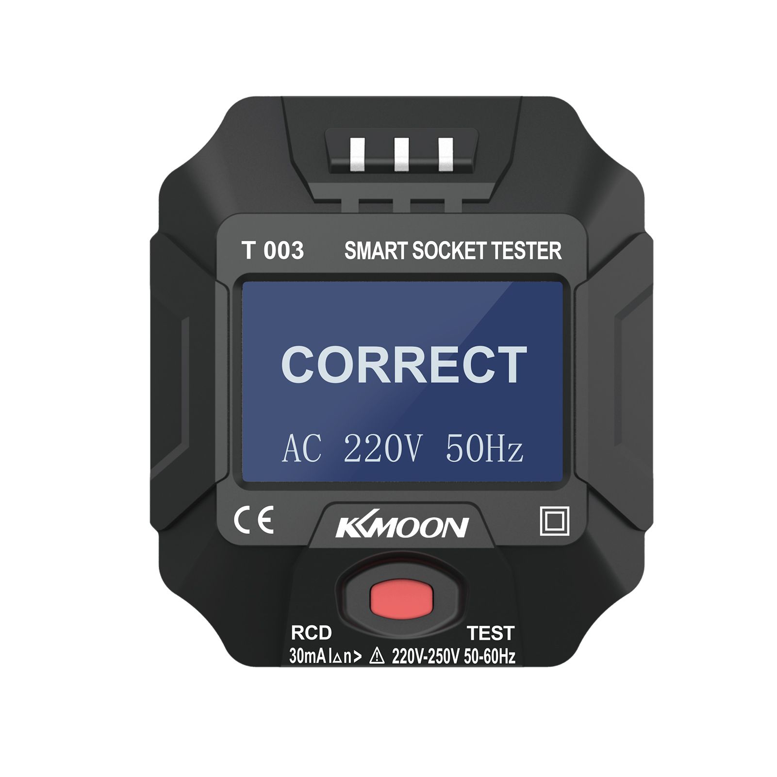 220~250V EU Plug Socket Outlet Tester Smart Socket Tester Digital Display LCD Socket Tester Circuit Polarity Detector Wall Plug Breaker Finder Leakage Test Home Appliance Testing