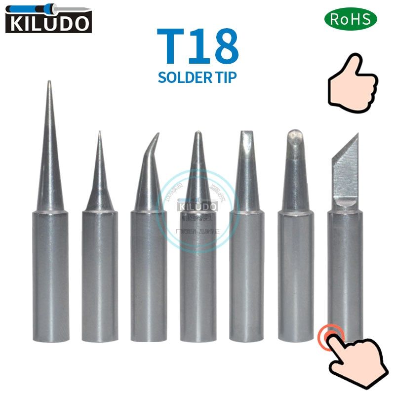 kiludo 5pcs T18 series soldering Tip for hakko fx-888/888D Iron Tip FX-8801/8802/8803