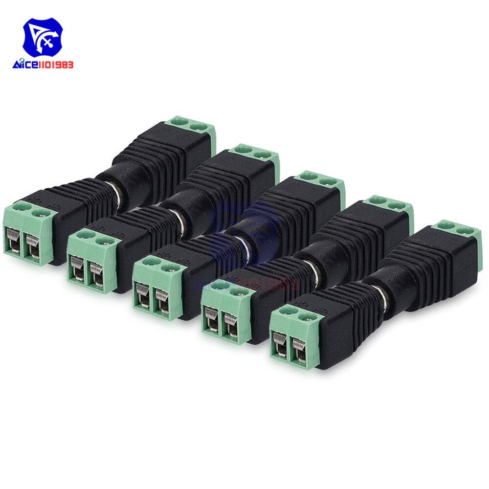 5 Pairs/Lot Male Female 12V DC Power Plug Jack 2.1 x 5.5 mm Adapter Connector for CCTV Camera LED Strip Light 5.5*2.1mm