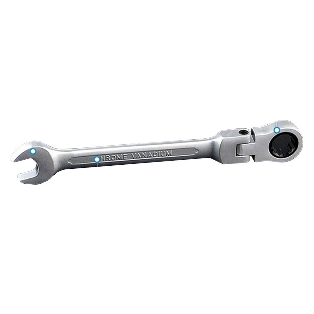 Movable Dual-Purpose Ratchet Wrench Moving Head Gear Double-Ended Wrench silver 17mm