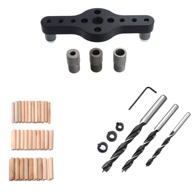 Vertical Pocket Hole Jig 6/8/10Mm Woodworking Drilling Locator Wood Dowelling Self Centering Drill Guide Kit Hole Puncher 68 Pcs