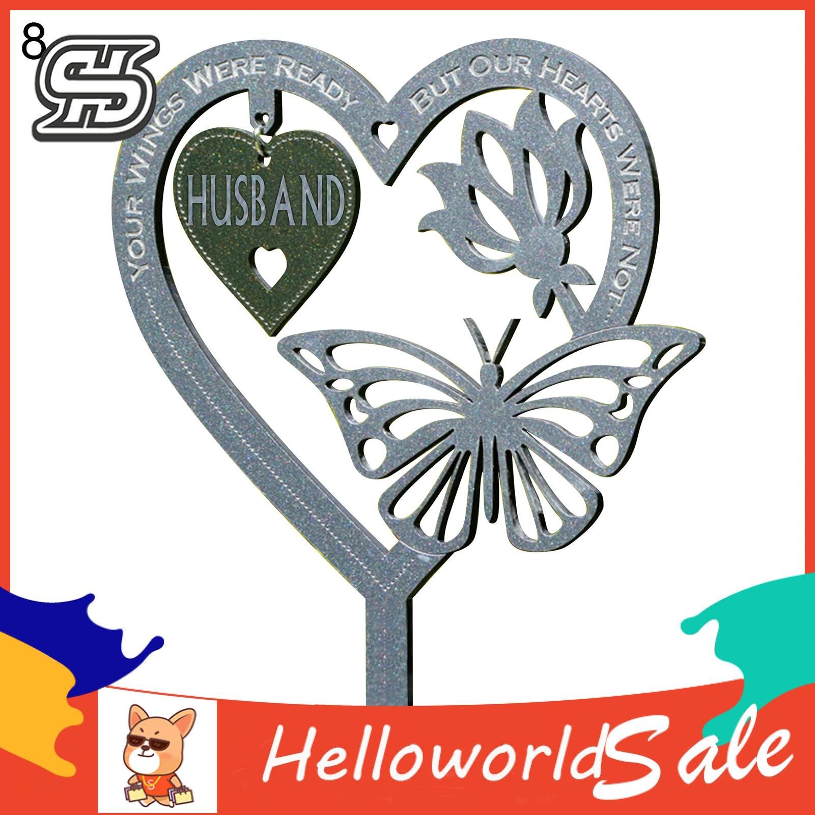 HelloWorld Garden Ornaments Butterfly Shape Exquisite Floor Stake Garden Decor