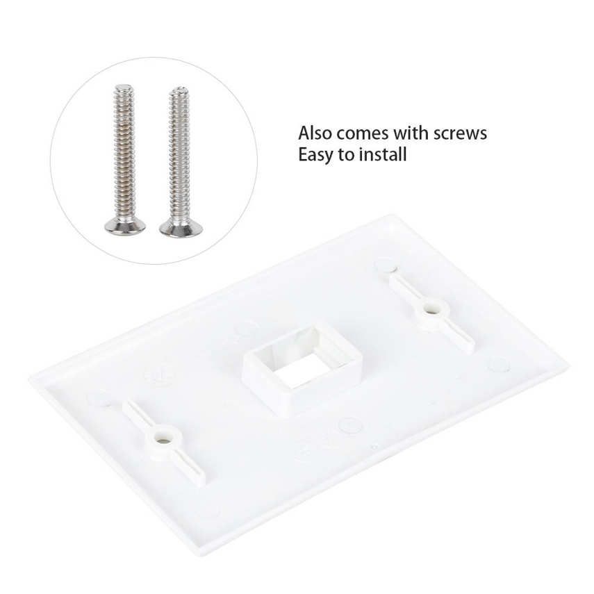 Lan Socket Panel 5Pcs Network 120 American Type Single Pot Wall Flat Face Plate RJ45 Faceplate