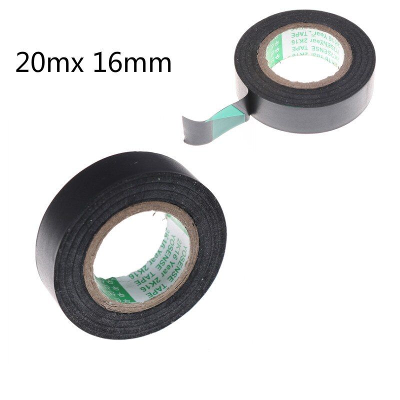 20M Black PVC Flame Retardant Insulating Tape Adhesive Vinyl Electrical Insulation Tape Roll Heat Resistant Electrical Power