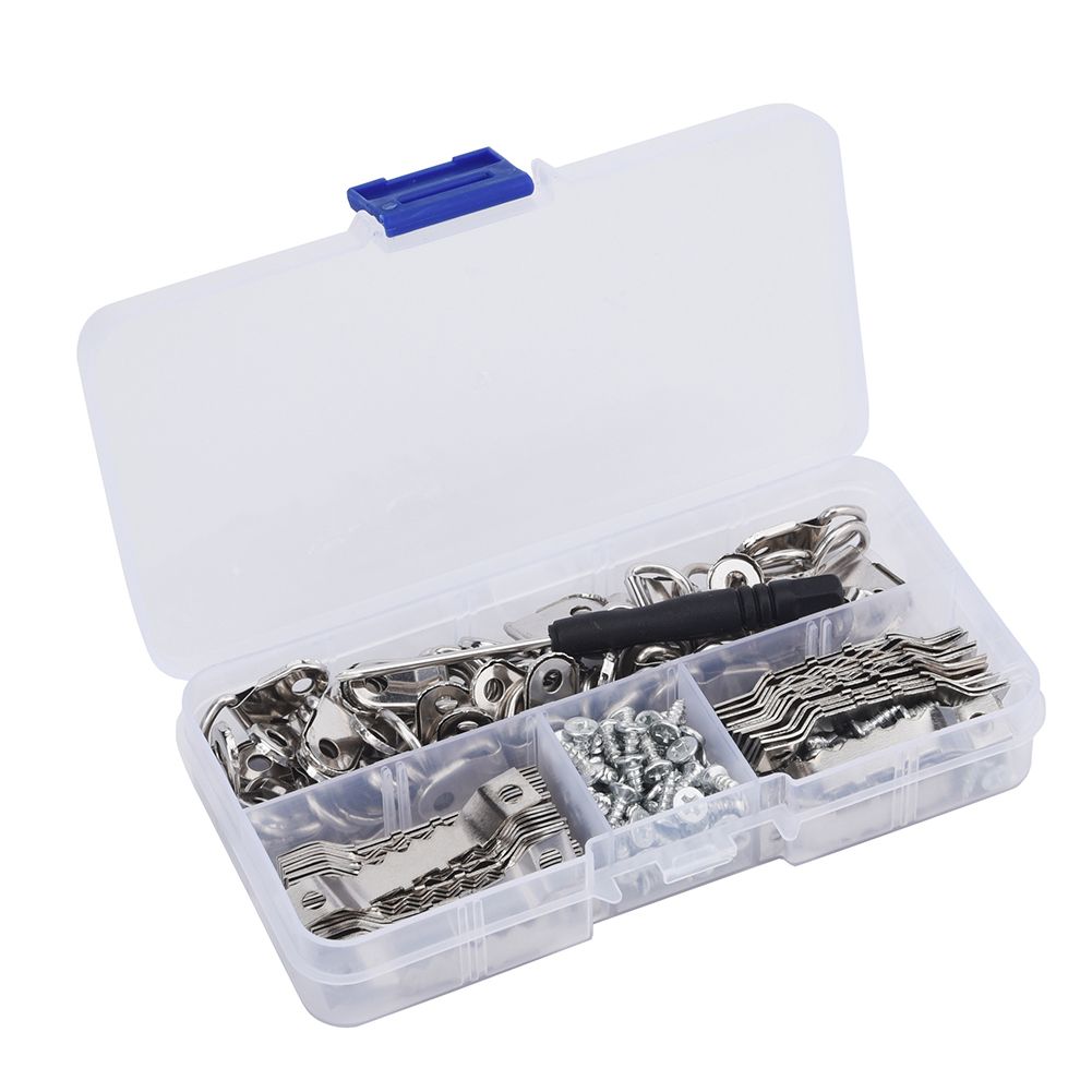 251Pcs/Set Sawtooth Hook Flat Screw D-Rings Picture Frame Hanger Mounting Kit