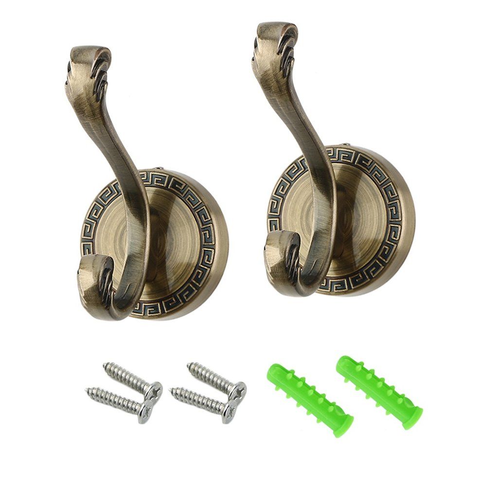 2/ 4 X Antique BrPlating Wall Hanger Hooks Coat Hat Clothes Holder Rack