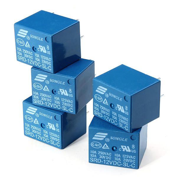 2Pcs Mini 12V DC Power Relay SRD