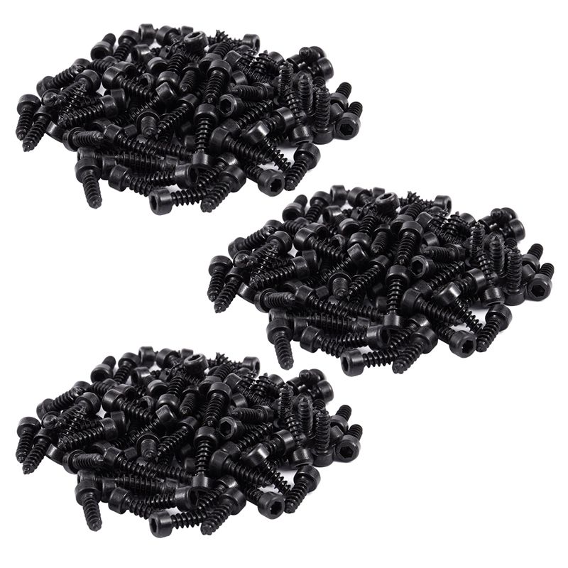 300 Pcs 3mm x 10mm Thread Hexagon Head Self Tapping Screws Black