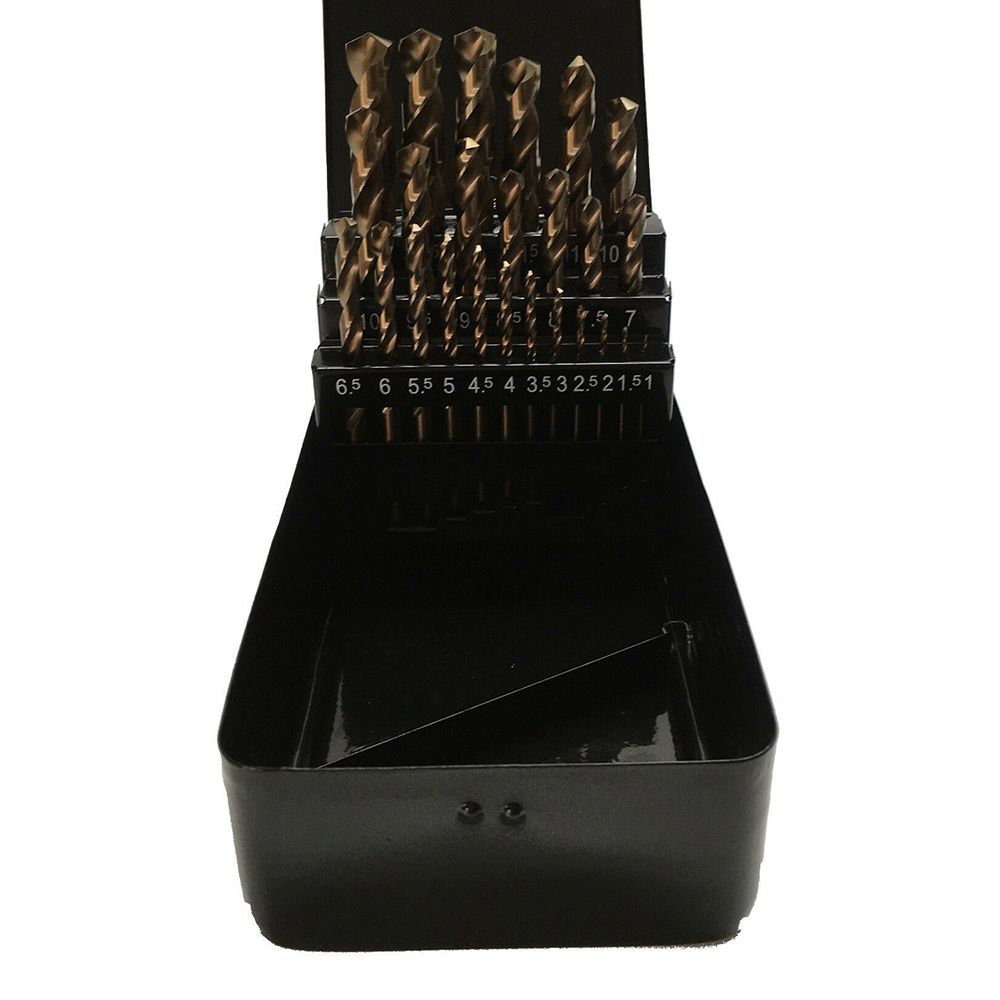 25Pcs Twist Drill Bit Set HSS Cobalt Drill Bit Set