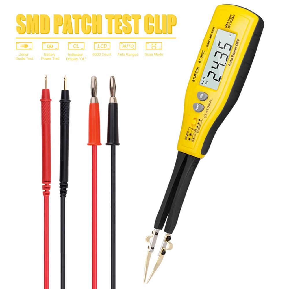 BT-990C Digital Capacitance Meter SMD Tester Resistance Meter Diode/ Test with Carry Box Power  Tester