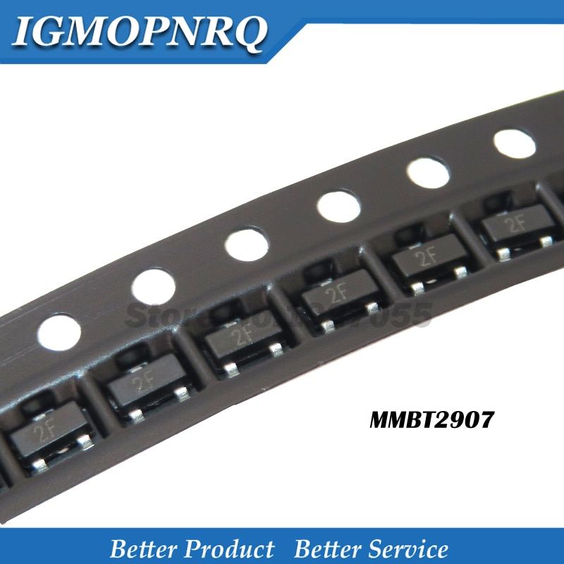 100PCS/Lot MMBT2907ALT1G SOT23 MMBT2907A 2907 SMD 2N2907 2F SOT-23 0.8A/60V Transistor 2F